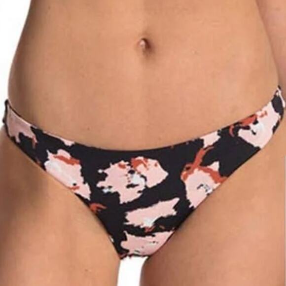 THE BIKINI LAB Women's Black/Pink Feline Fine Reversible Bikini Swim Bottom sz M - Picture 1 of 5